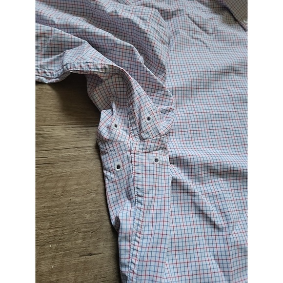 Southern Tide Intercoastal Performance Nylon Shirt Mens L Blue/Red Button Down - Picture 3 of 7